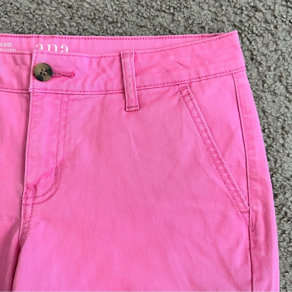 a.n.a Mid-Rise Midi Chino Pink Short Womens 4 - Picture 4 of 13